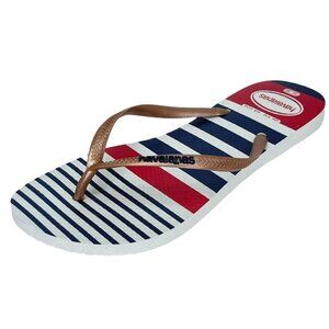 Havaianas Slim Nautica White Rose Gold Womens Thong Sandals
